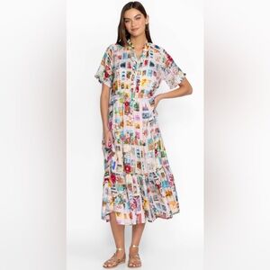 Johnny Was Sekai Mary Short Sleeve Midi Slip Dress Size XL